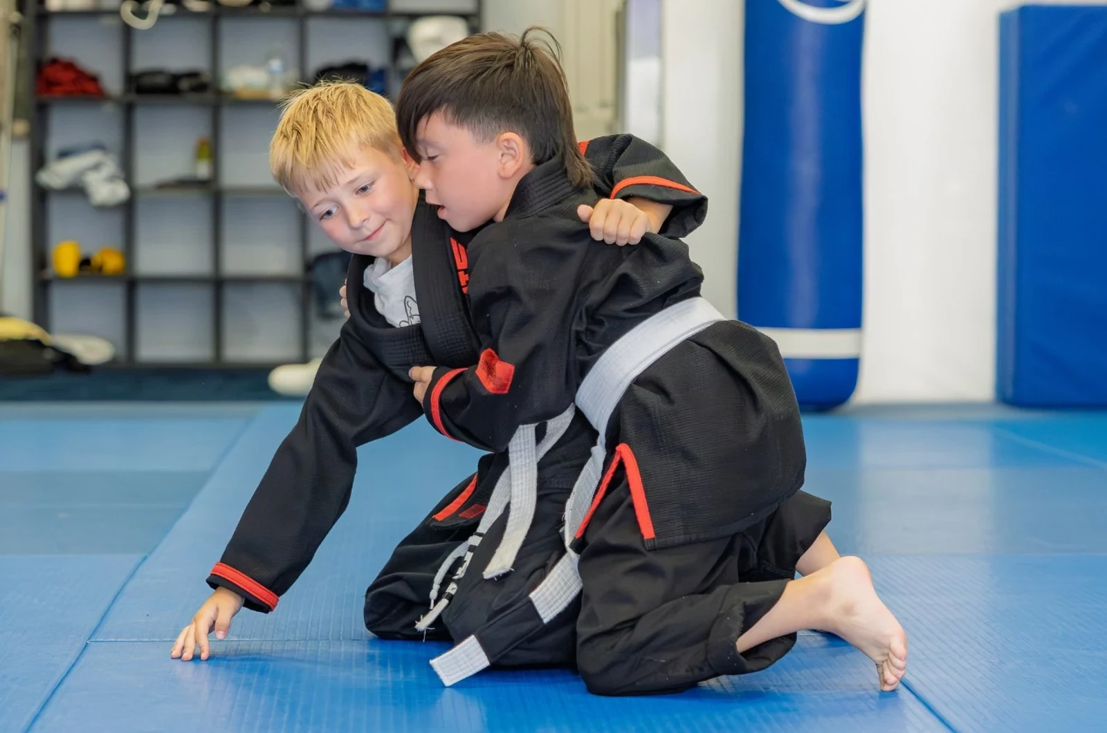 Kids drilling self-defense at Jits 56 Brazilian Jiu-Jitsu